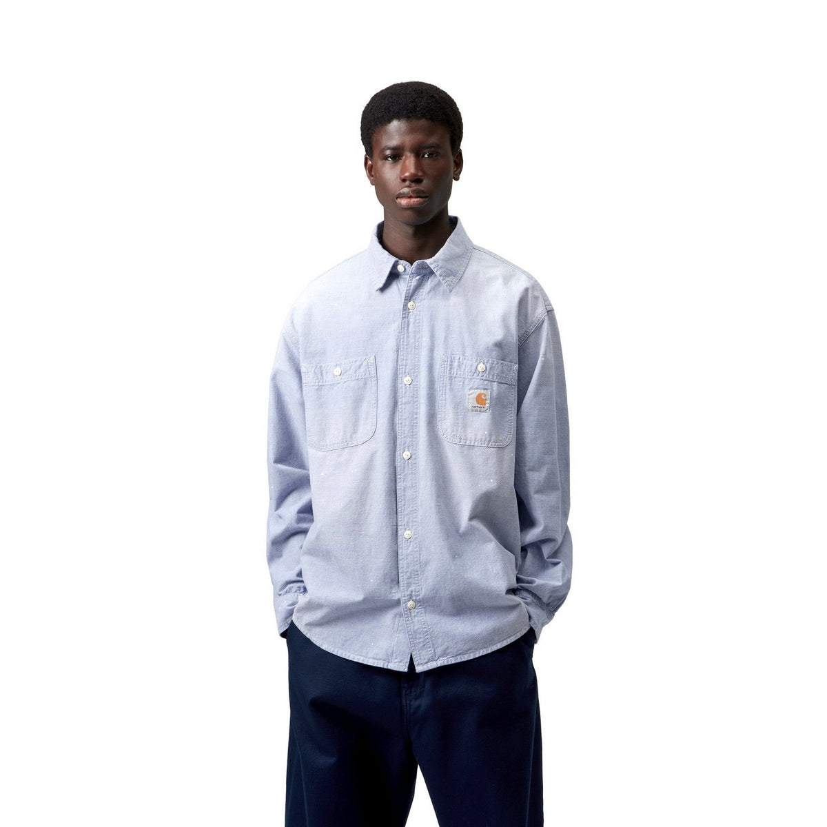 Carhartt WIP L/S Painter Shirt Blue, Worn used, splatter