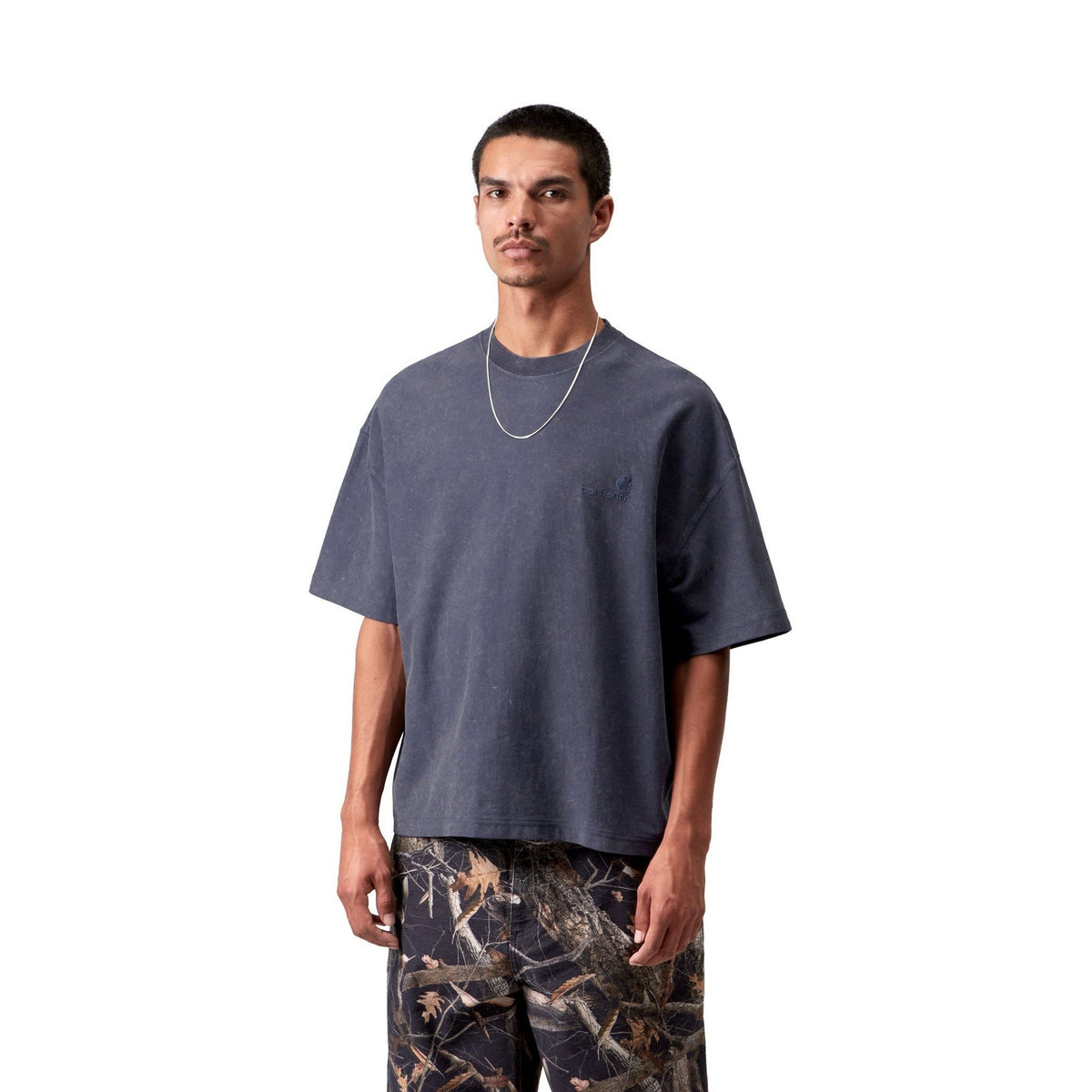 Carhartt WIP S/S Lambert T-Shirt Dark Navy, Moon wash