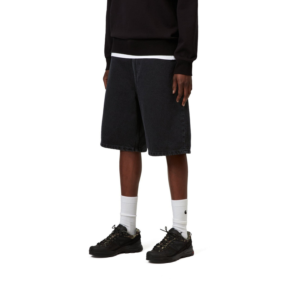 Carhartt WIP Women's Brandon Short Black, Stone washed