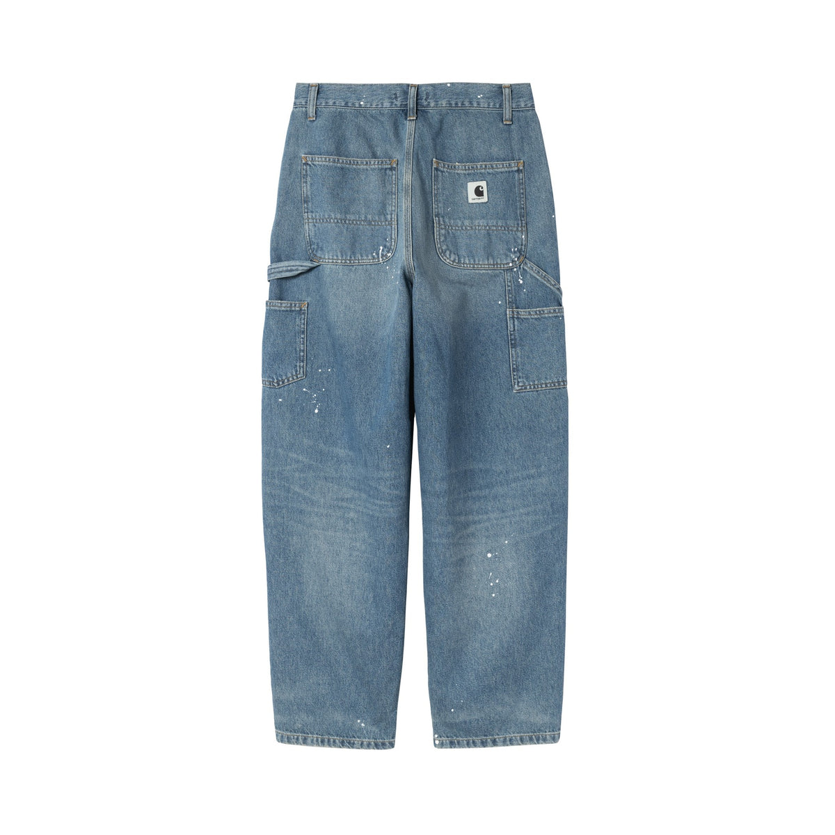 Carhartt WIP Women's OG Single Knee Pant Blue, Destroy wash, splatter