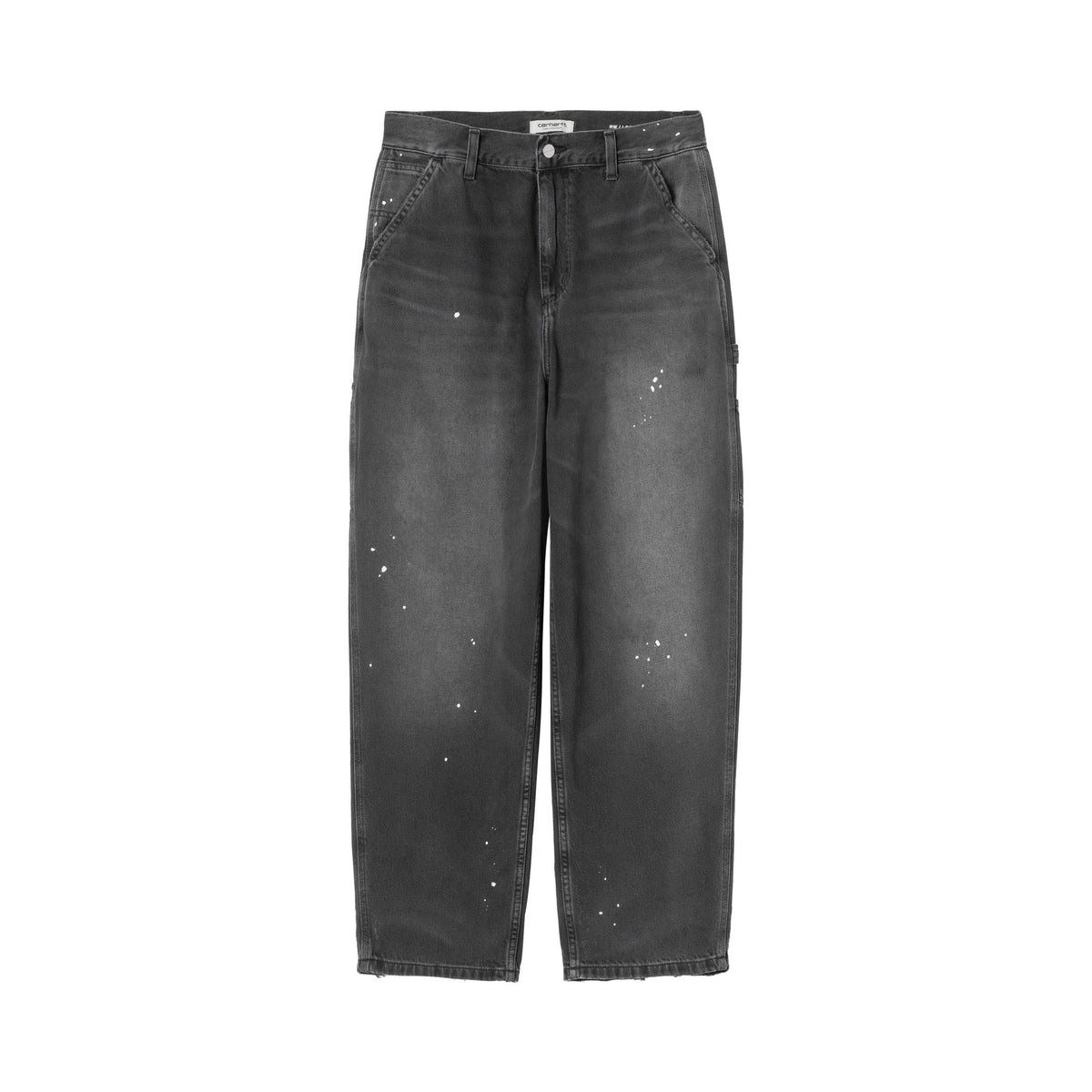 Carhartt WIP Women's OG Single Knee Pant Black, Destroy wash, splatter