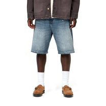 Carhartt WIP Landon Short Blue, Destroy wash, splatter