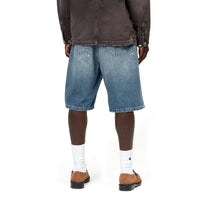 Carhartt WIP Landon Short Blue, Destroy wash, splatter