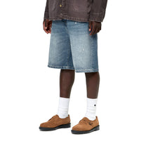 Carhartt WIP Landon Short Blue, Destroy wash, splatter