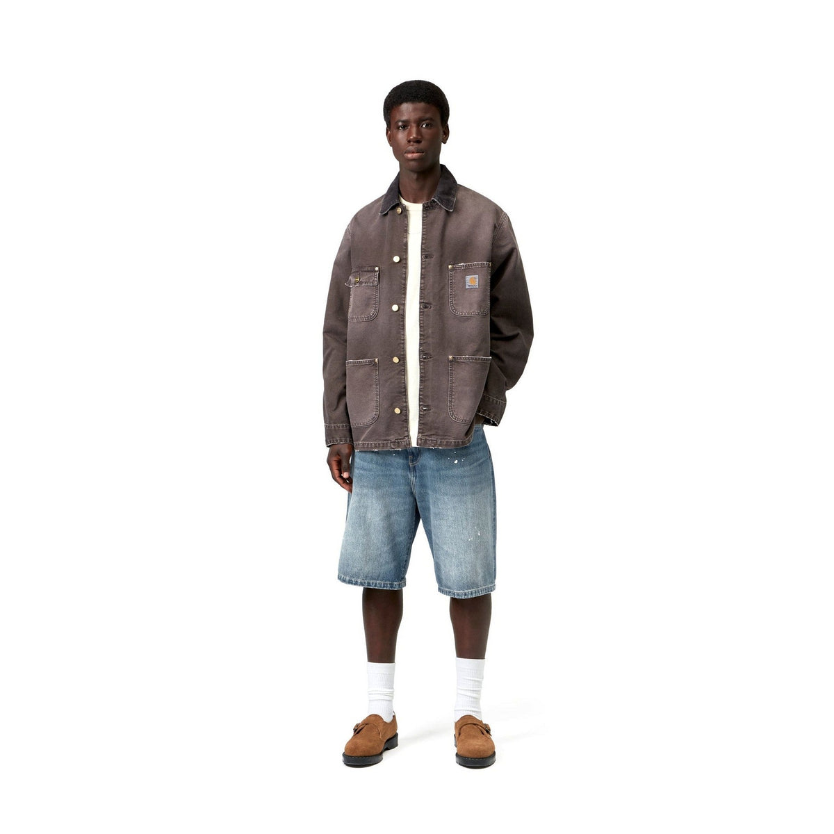 Carhartt WIP Landon Short Blue, Destroy wash, splatter