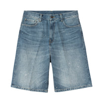 Carhartt WIP Landon Short Blue, Destroy wash, splatter