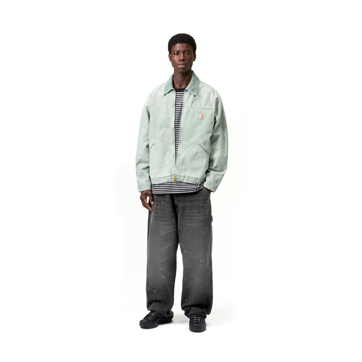 Carhartt WIP OG Single Knee Pant Black, Destroy wash, splatter