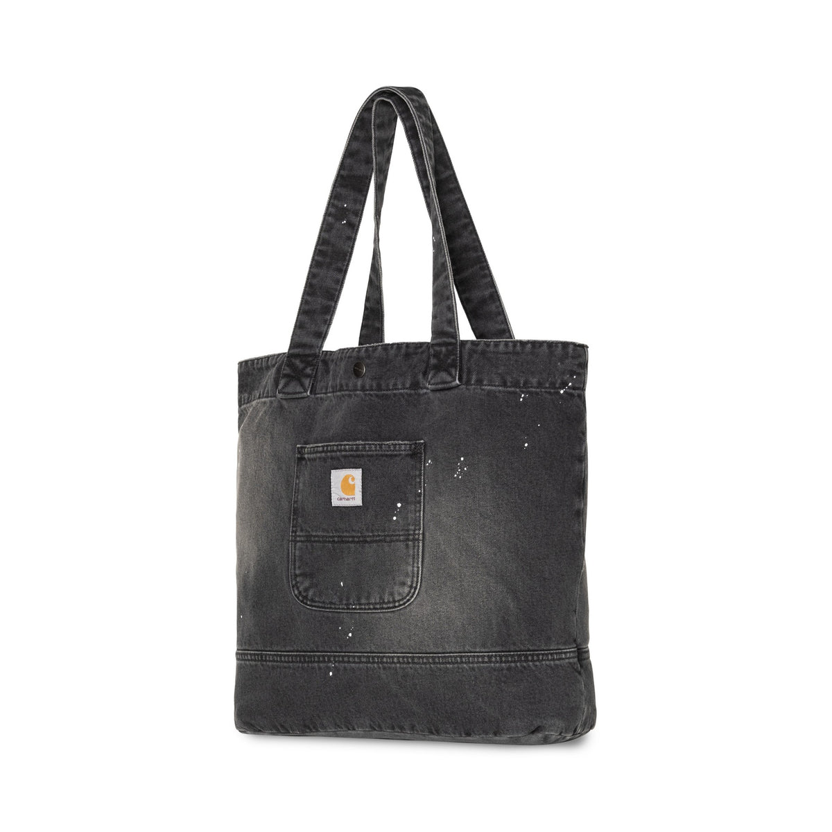 Carhartt WIP Denim Tote Black, Destroy wash, splatter