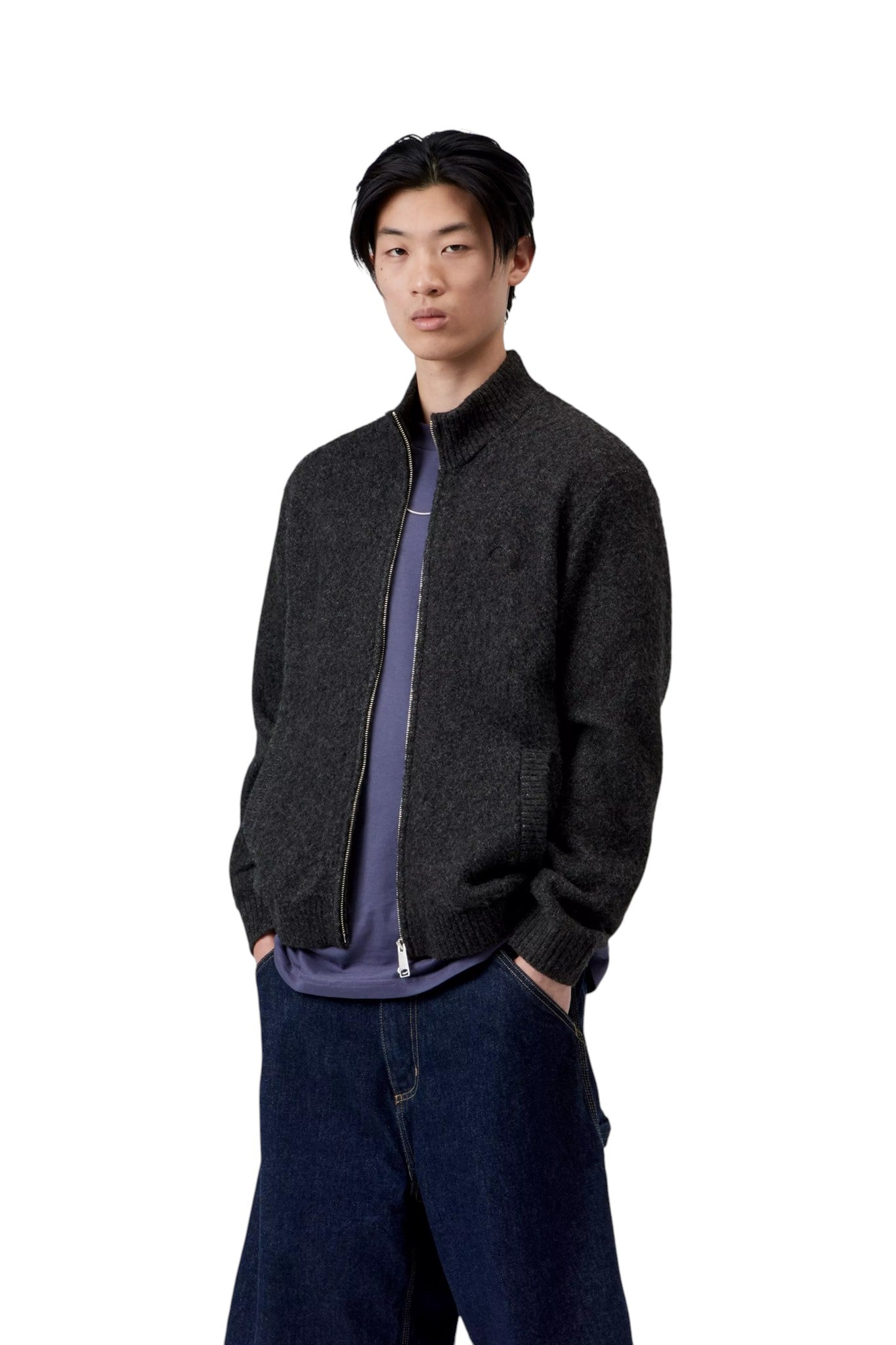 Carhartt WIP Curtis Sweater Jacket Tangled Black