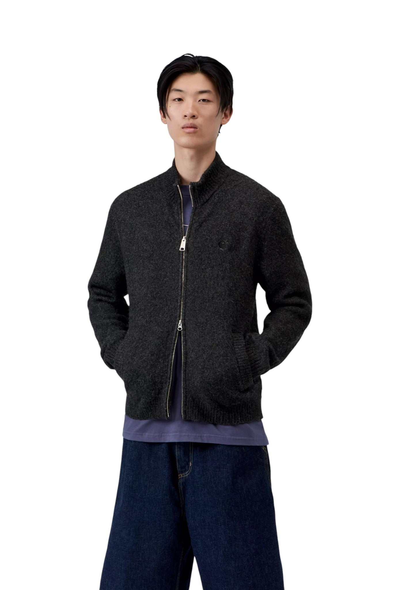 Carhartt WIP Curtis Sweater Jacket Tangled Black