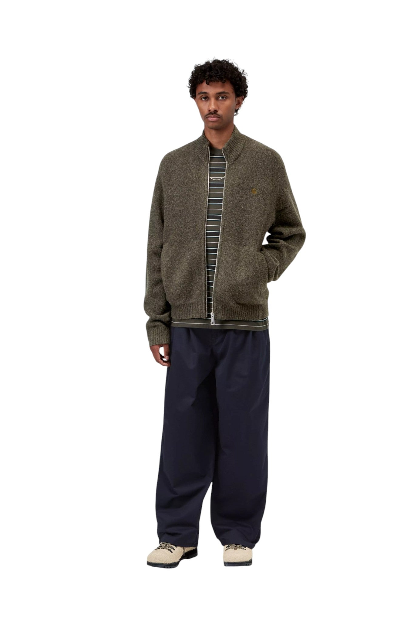 Carhartt WIP Curtis Sweater Jacket Tangled Shungite