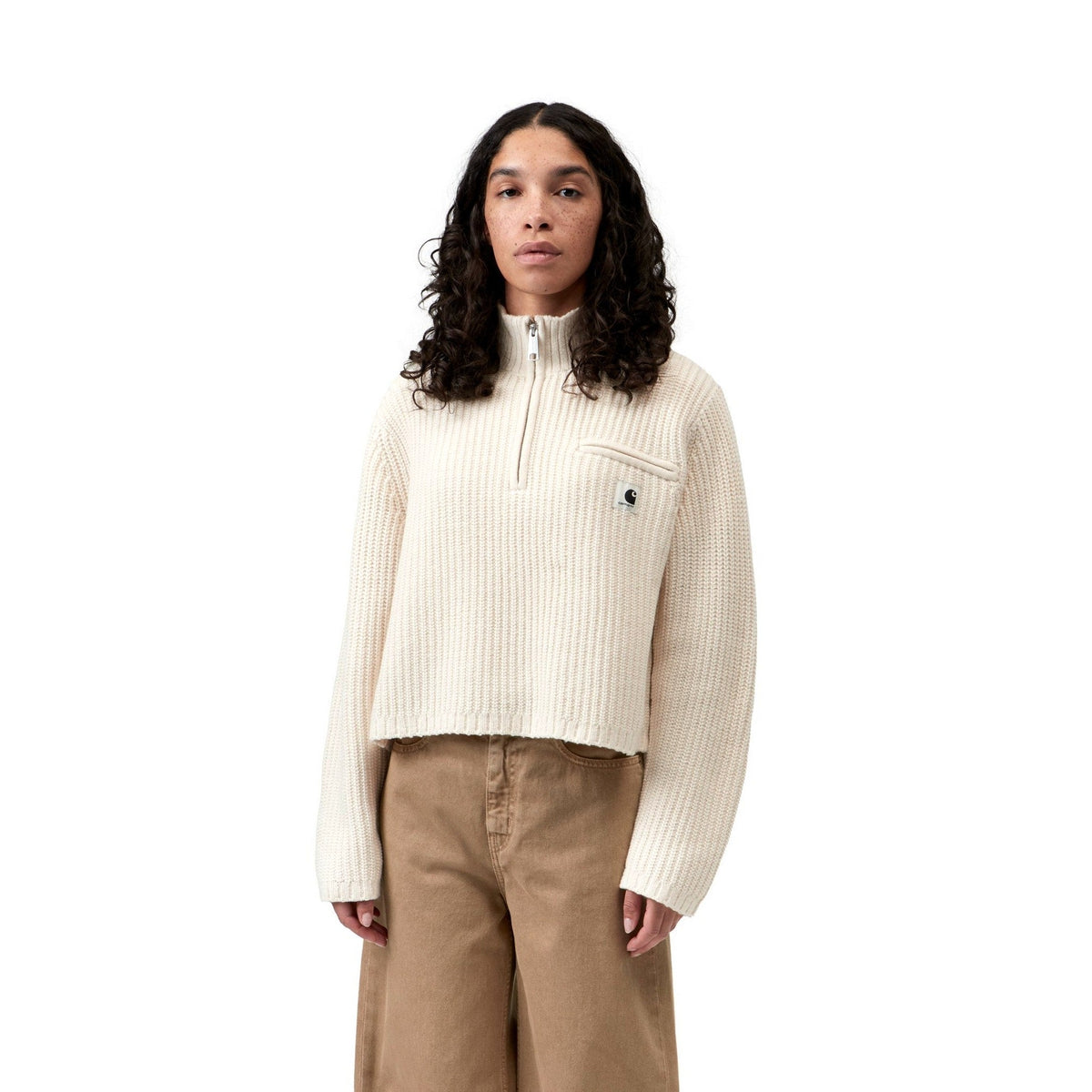 Carhartt WIP Women's Detroit Half Zip Sweater Natural