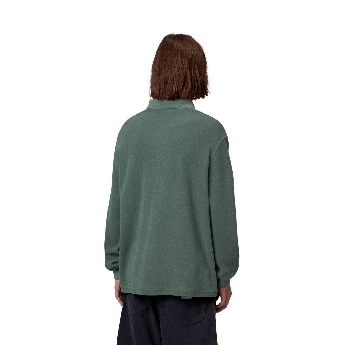 Carhartt WIP L/S Waffle Rugby Shirt Dark Scarab, Garment dyed