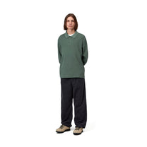 Carhartt WIP L/S Waffle Rugby Shirt Dark Scarab, Garment dyed