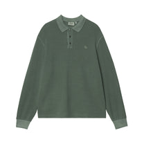 Carhartt WIP L/S Waffle Rugby Shirt Dark Scarab, Garment dyed