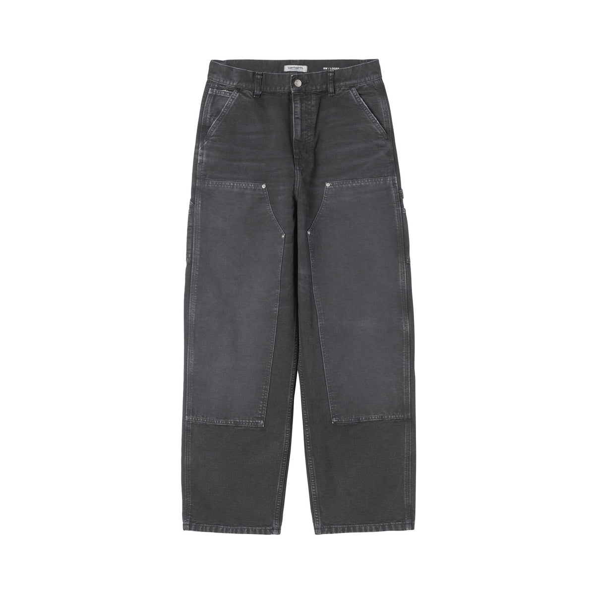 Carhartt WIP Women's Brandon Double Knee Pant Black, Destroy wash