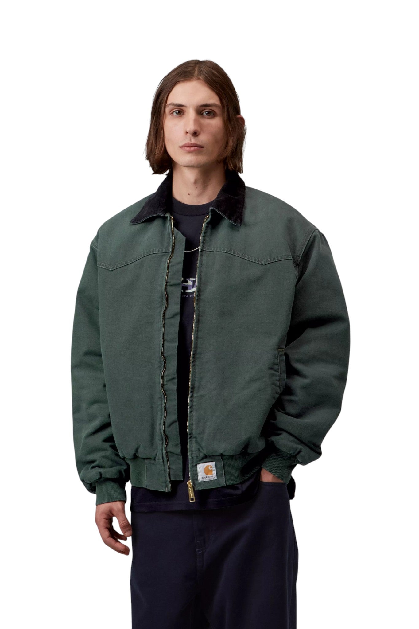 Carhartt WIP OG Santa Fe Jacket Raven / Black, Stone canvas