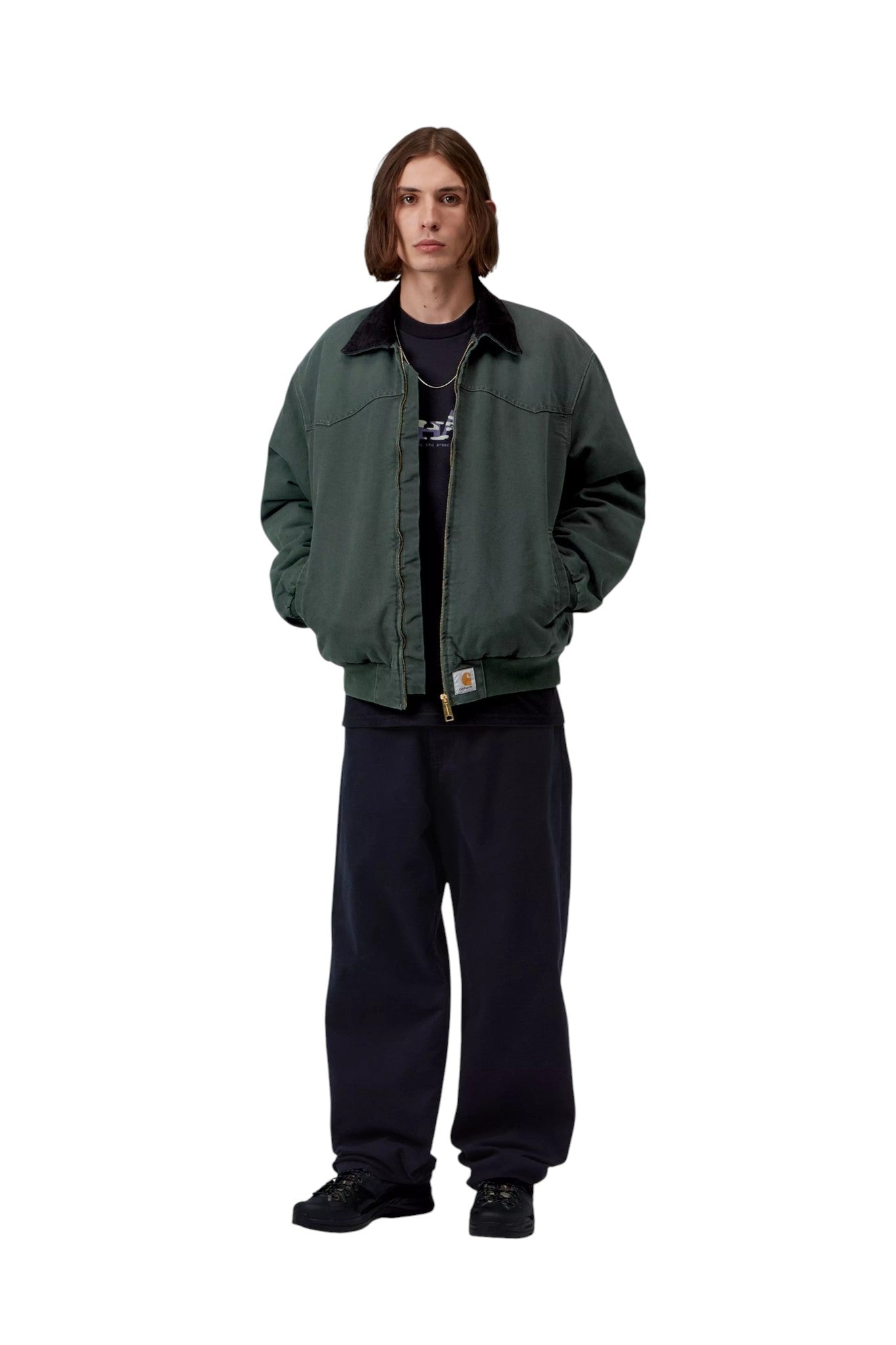 Carhartt WIP OG Santa Fe Jacket Raven / Black, Stone canvas
