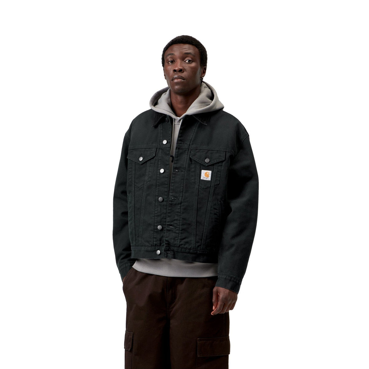 Carhartt WIP OG Trucker Jacket Black / Black, Stone canvas