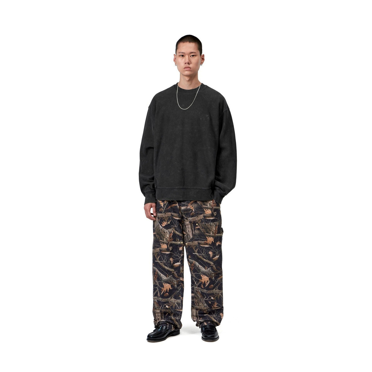 Carhartt WIP Lambert Sweatshirt Black, Moon wash