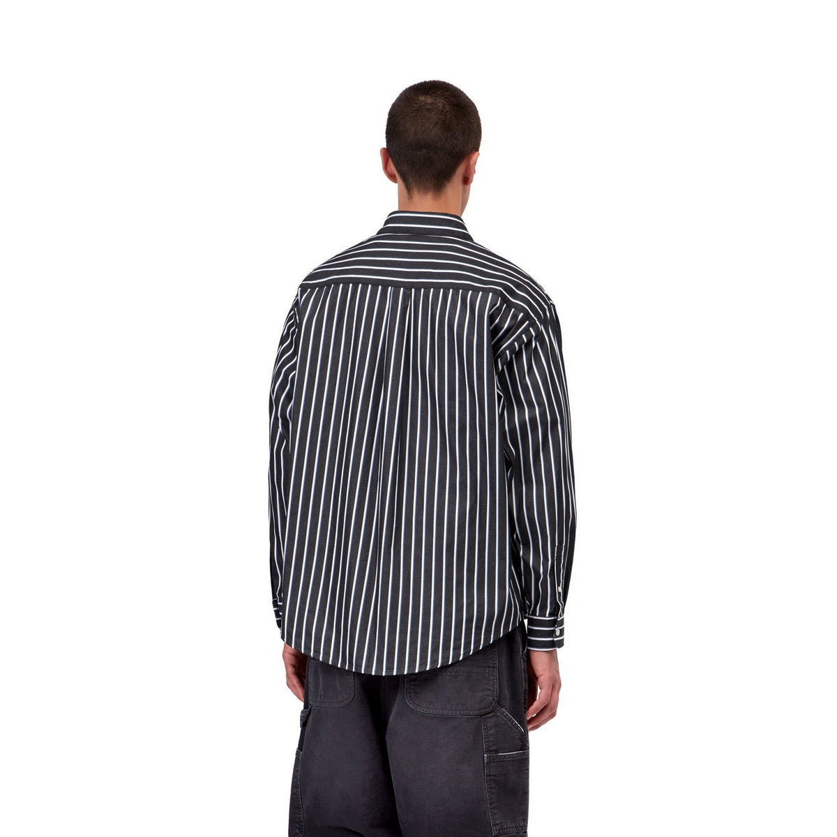 Carhartt WIP L/S Gowan Shirt Gowan Stripe, Black