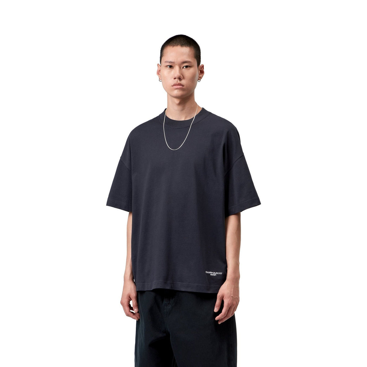 Carhartt WIP S/S Chapter Script T-Shirt Dark Navy / White