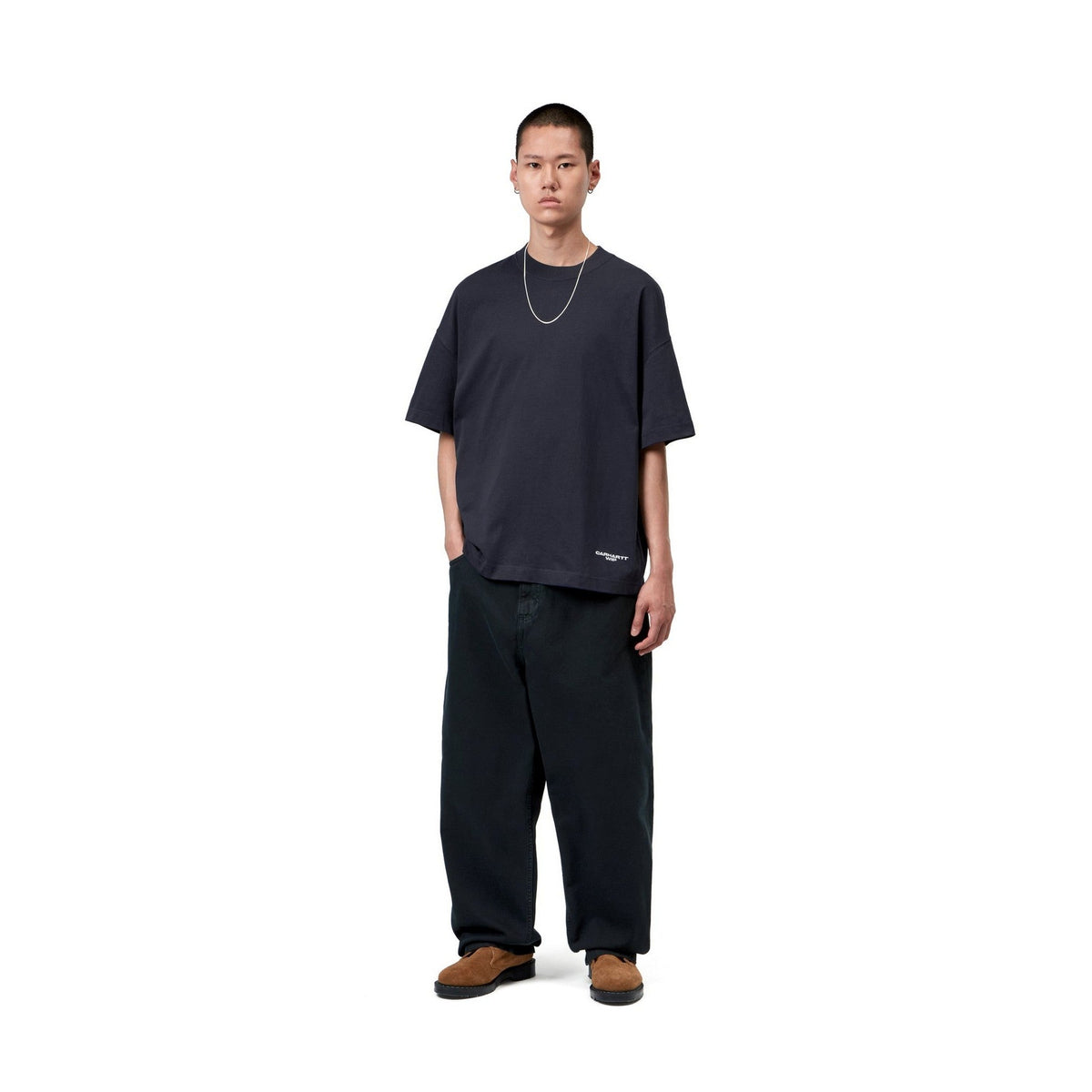 Carhartt WIP S/S Chapter Script T-Shirt Dark Navy / White