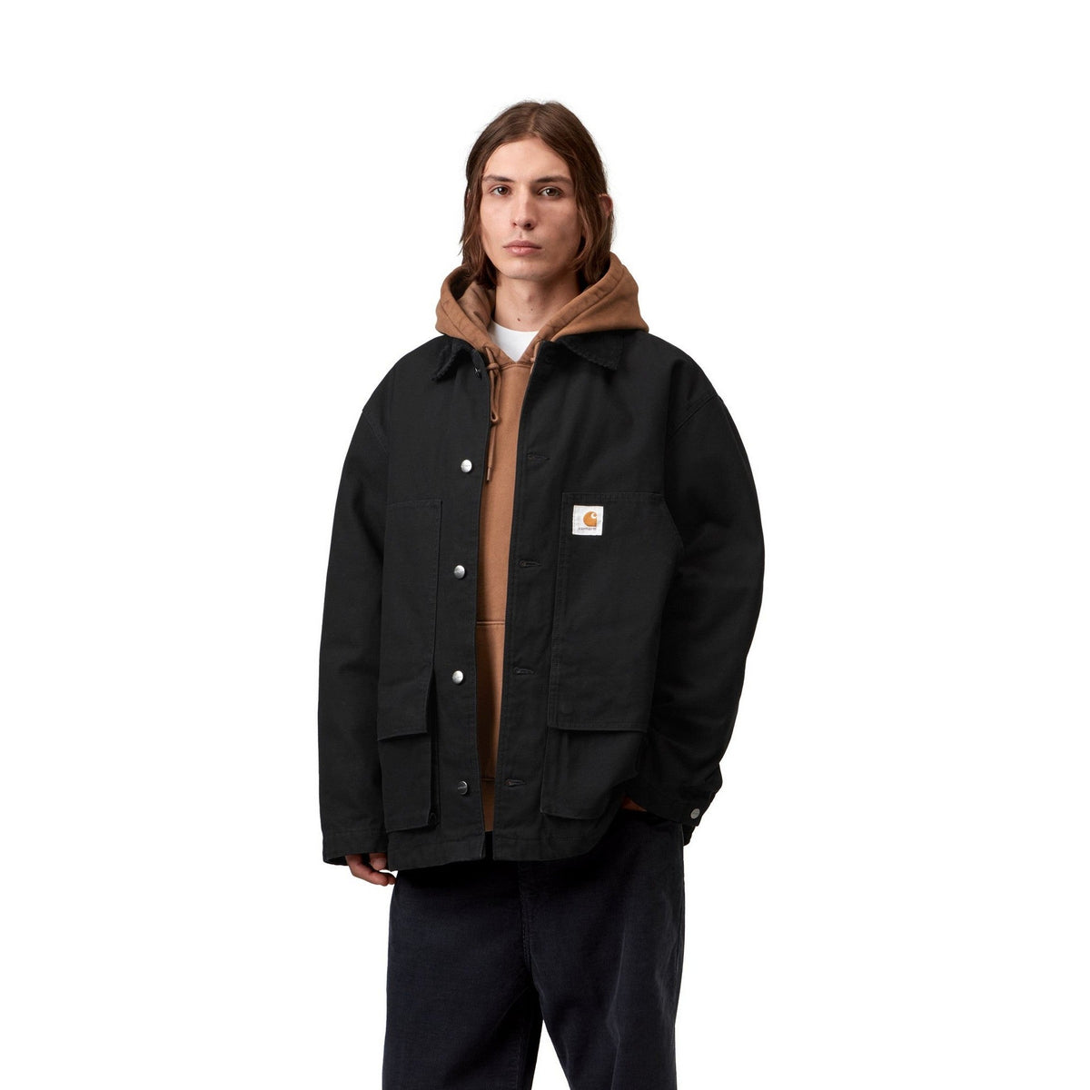 Carhartt WIP Lander Coat Black / Black, Stone washed