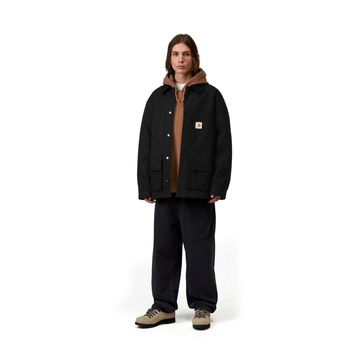Carhartt WIP Lander Coat Black / Black, Stone washed