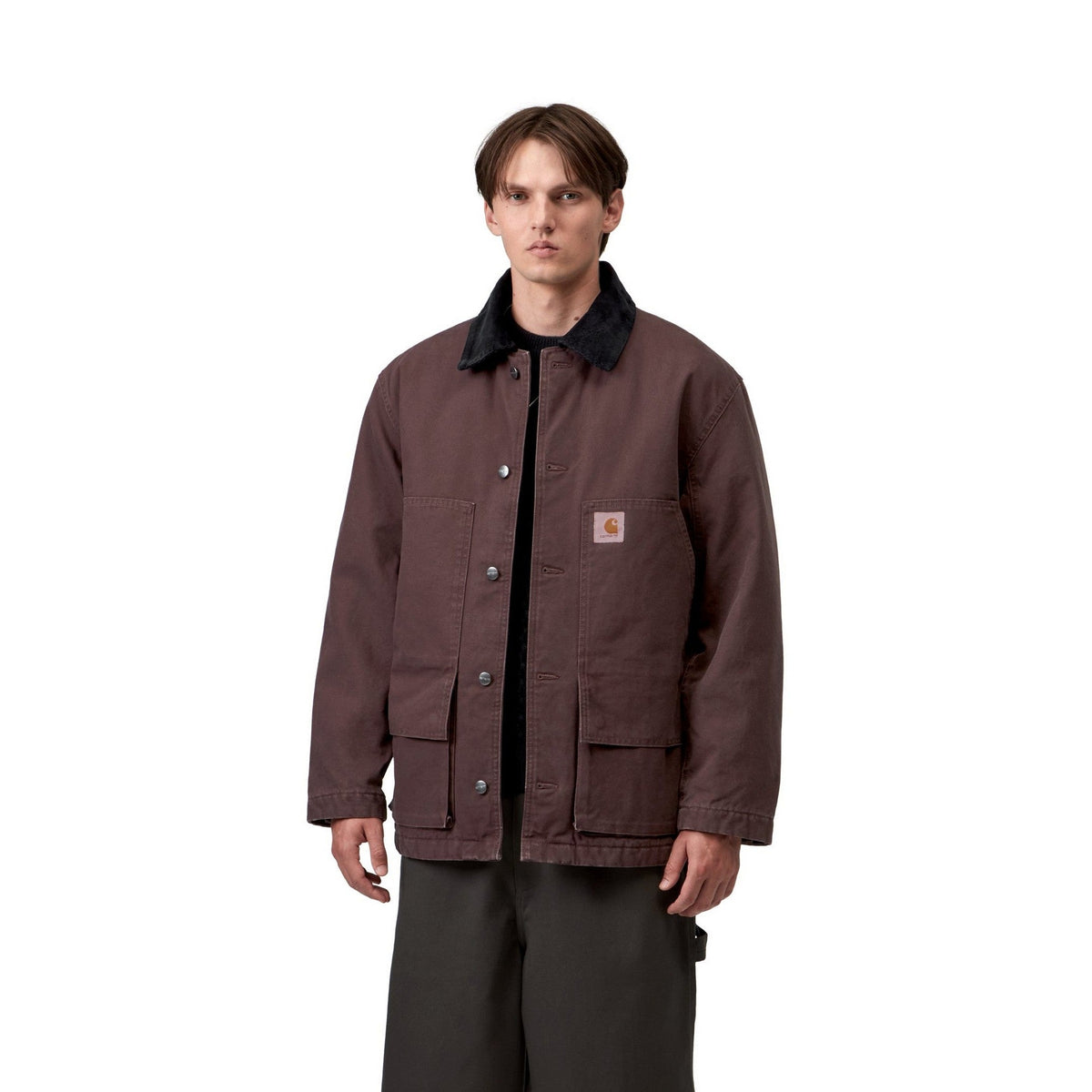 Carhartt WIP Lander Coat Palisander / Black, Stone washed