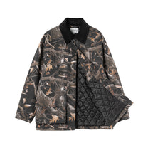 Carhartt WIP Lander Coat Camo Feather Tree, Black / Black, Stone washed