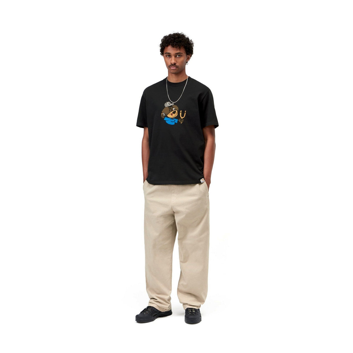 Carhartt WIP S/S Slingshot T-Shirt Black, Heavy enzyme wash