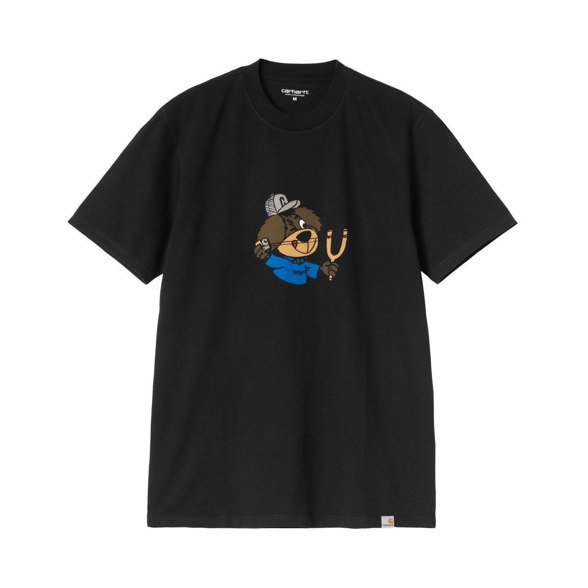 Carhartt WIP S/S Slingshot T-Shirt Black, Heavy enzyme wash