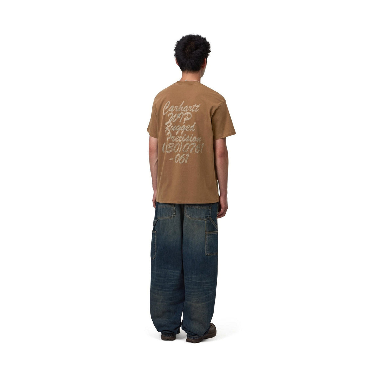 Carhartt WIP S/S Hatching Script T-Shirt WIP H Brown, Garment dyed