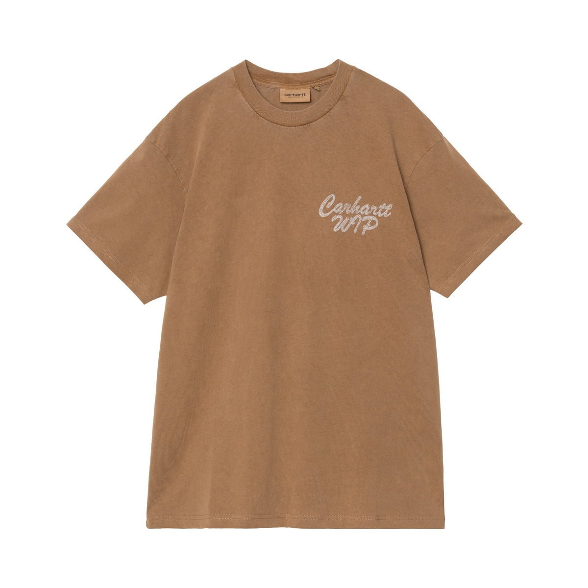 Carhartt WIP S/S Hatching Script T-Shirt WIP H Brown, Garment dyed