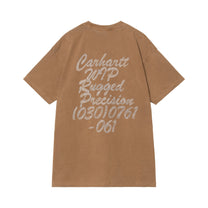 Carhartt WIP S/S Hatching Script T-Shirt WIP H Brown, Garment dyed