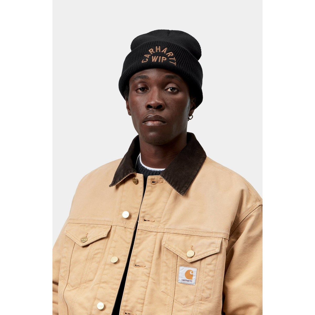 Carhartt WIP Arch Script Beanie Black / WIP H Brown