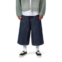Carhartt WIP OG Double Knee Long Short Blue, Rinsed