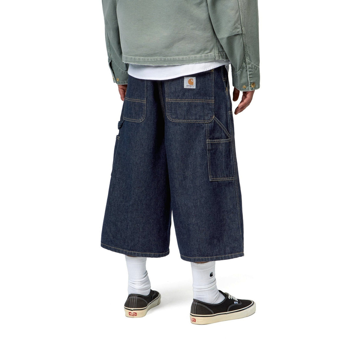 Carhartt WIP OG Double Knee Long Short Blue, Rinsed