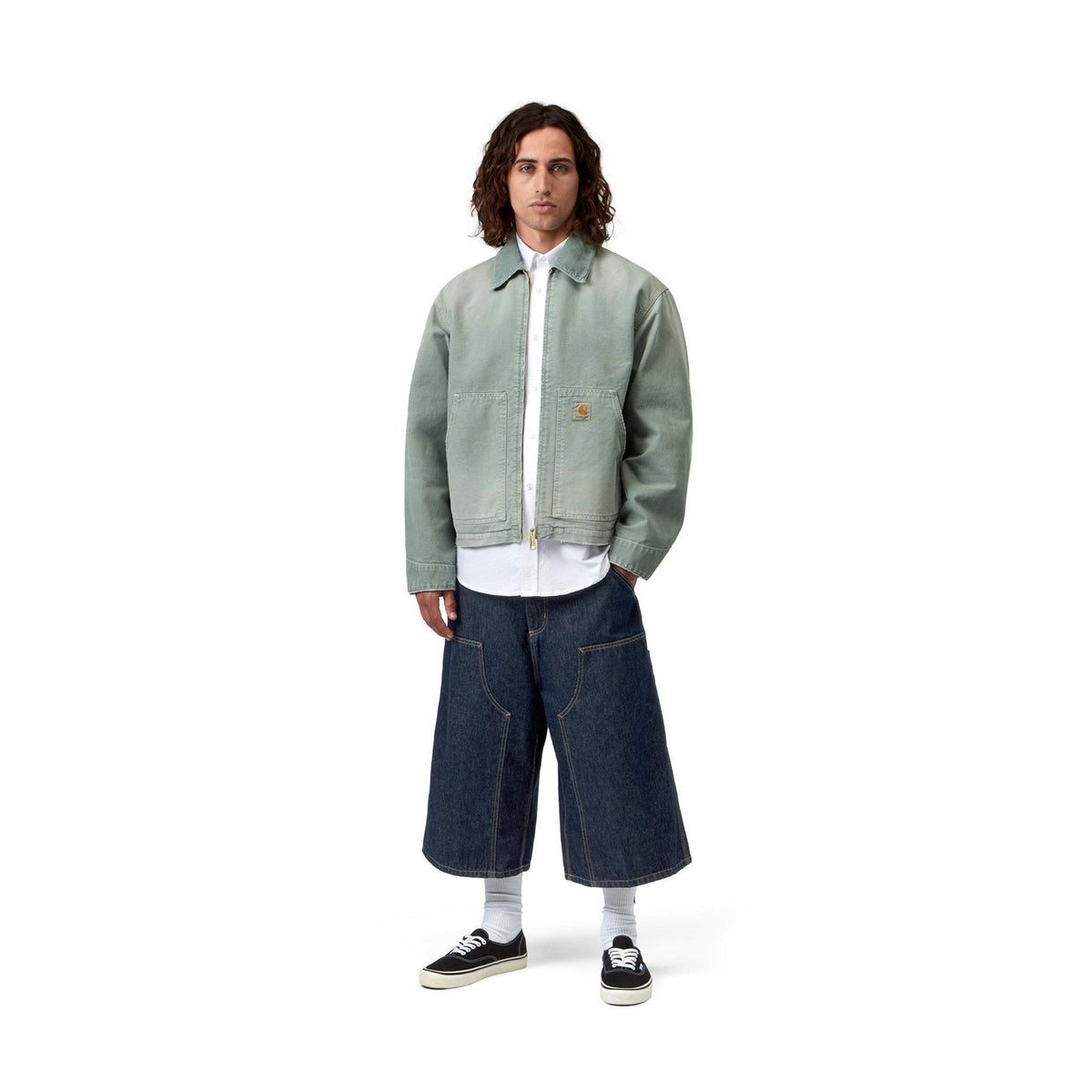 Carhartt WIP OG Double Knee Long Short Blue, Rinsed