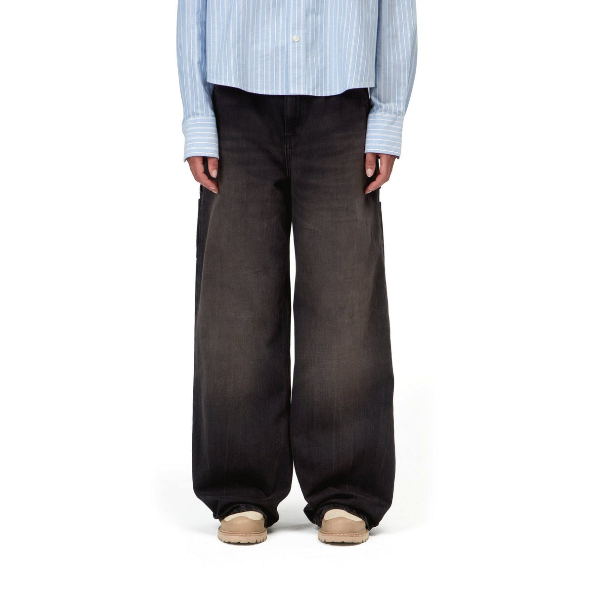 Carhartt WIP Women's Jens Pant Black, Tobacco used wash