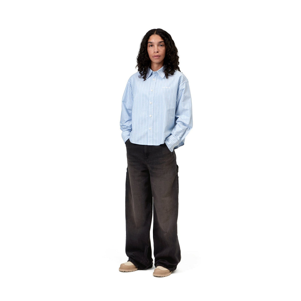 Carhartt WIP Women's Jens Pant Black, Tobacco used wash