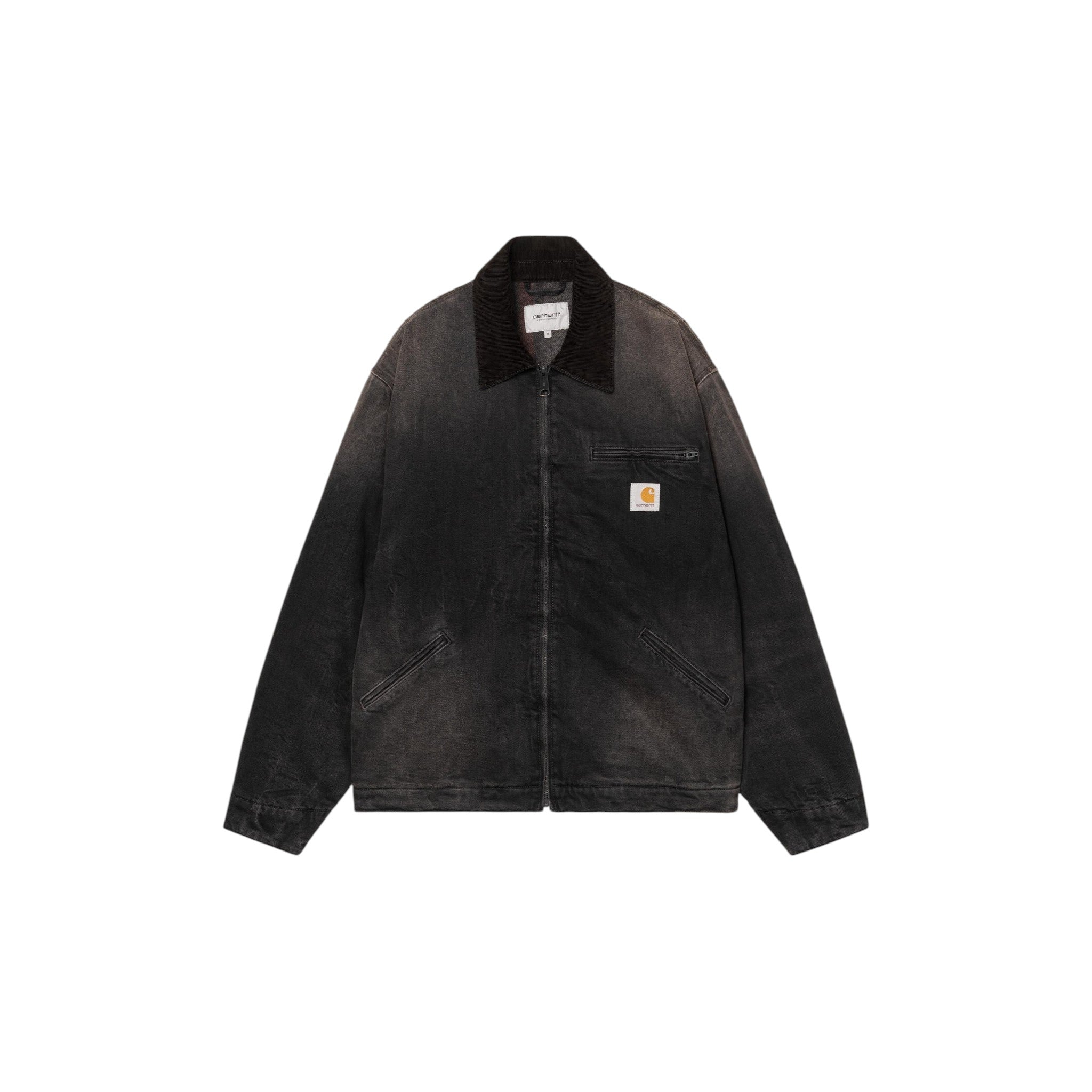 Carhartt WIP OG Detroit Jacket Black / Black, Tobacco used wash