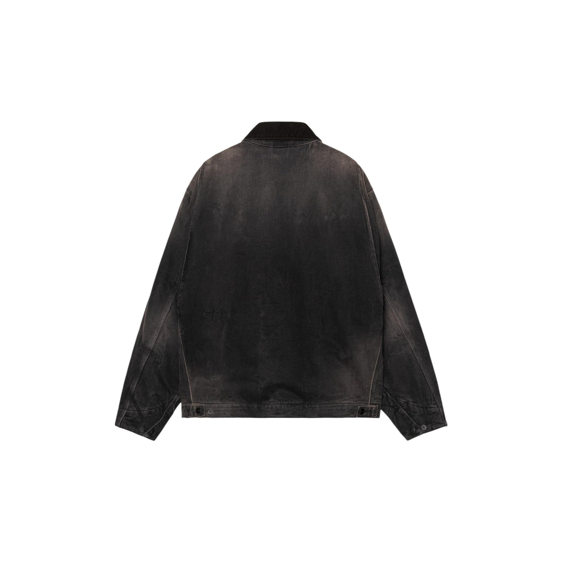 Carhartt WIP OG Detroit Jacket Black / Black, Tobacco used wash