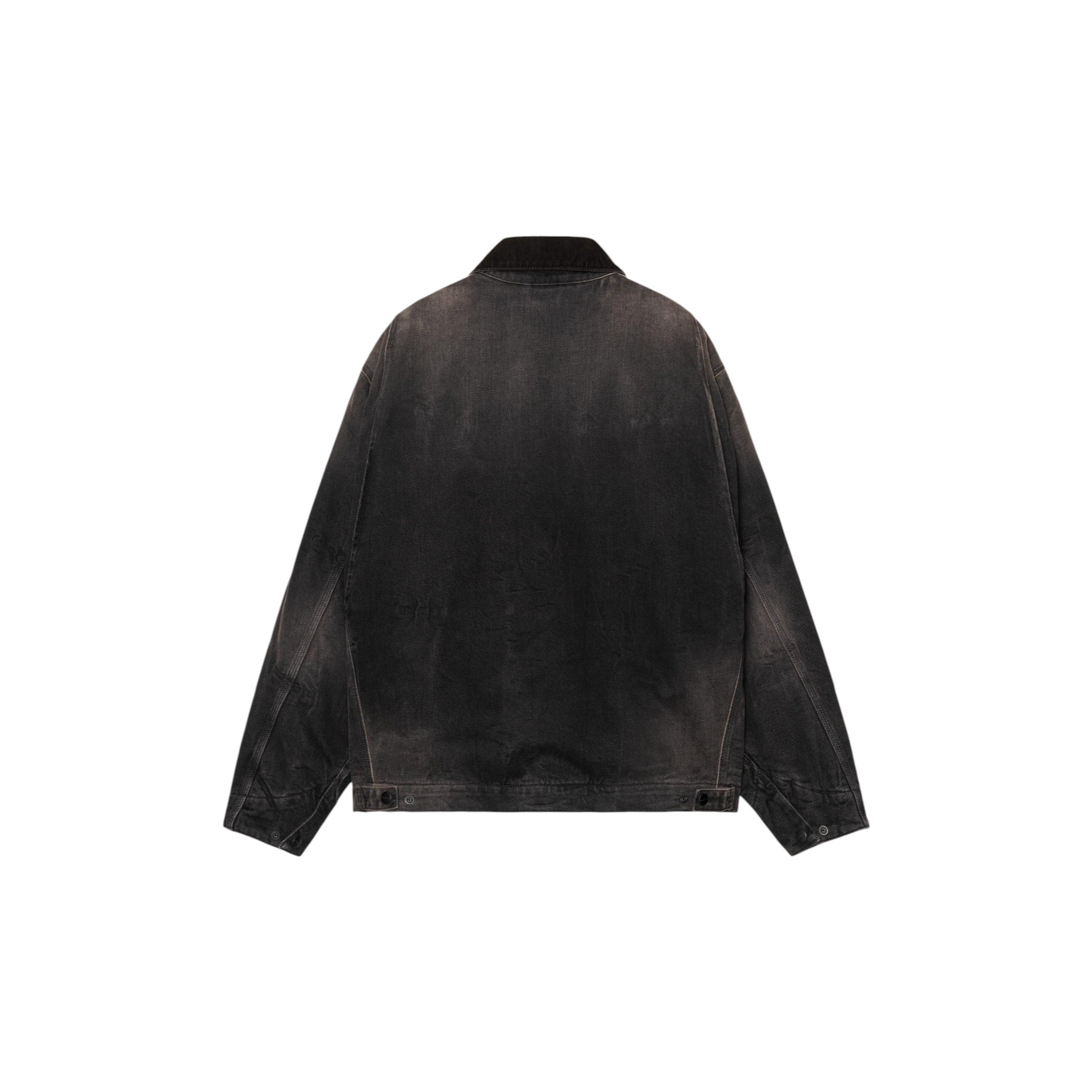 Carhartt WIP OG Detroit Jacket Black / Black, Tobacco used wash