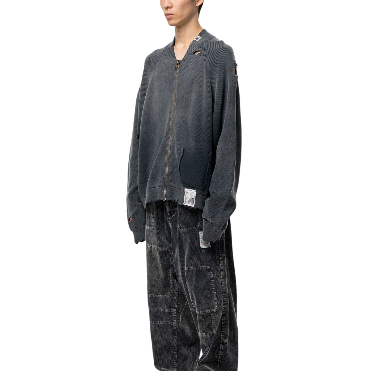 Maison MIHARA YASUHIRO Sun Faded Like Knit Cardigan Black
