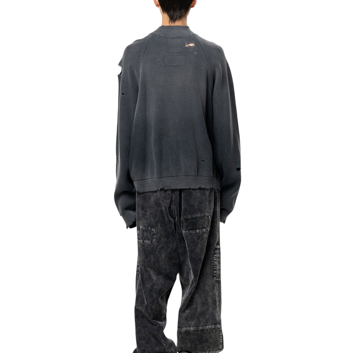 Maison MIHARA YASUHIRO Sun Faded Like Knit Cardigan Black