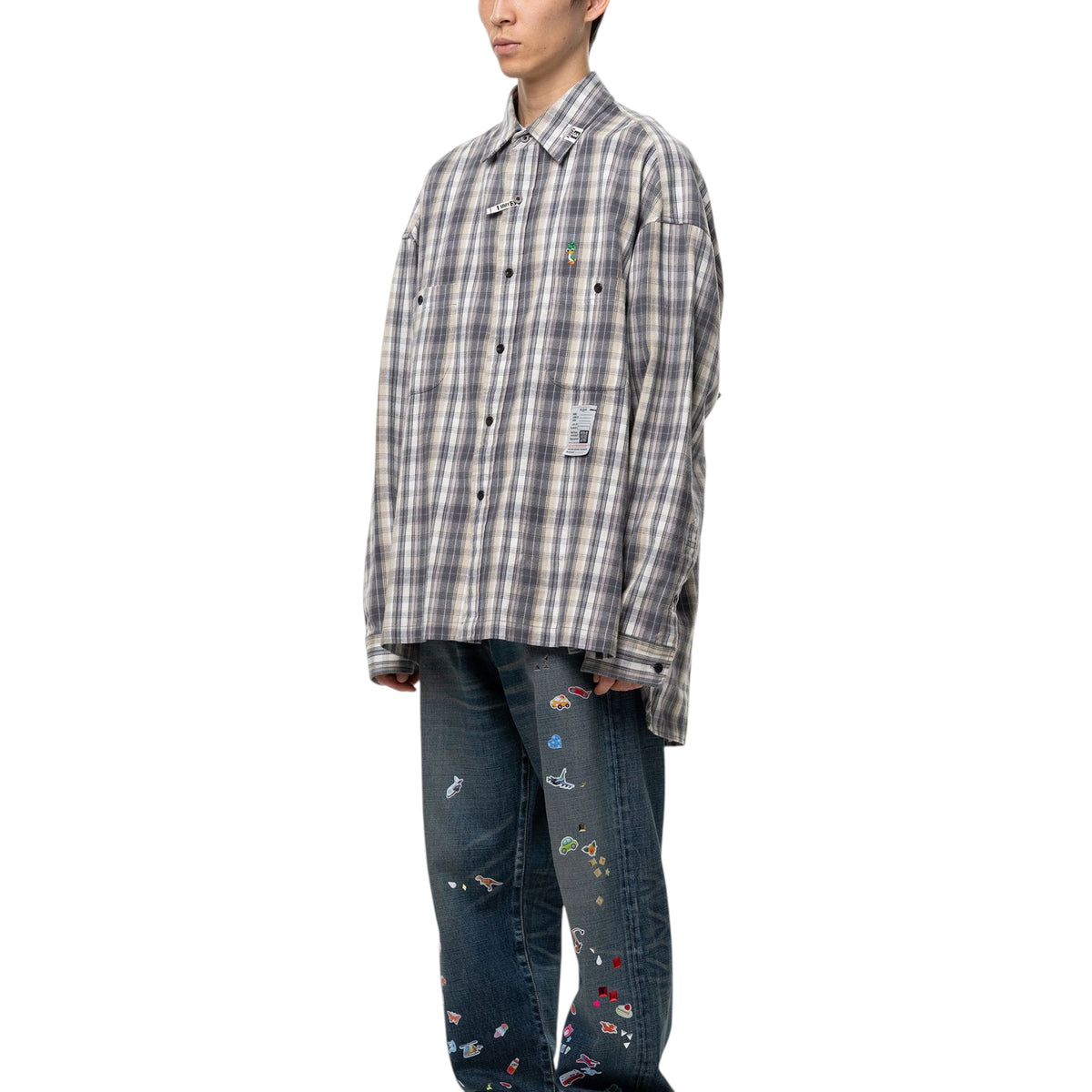 Maison MIHARA YASUHIRO Check Long Sleeve Shirt Black