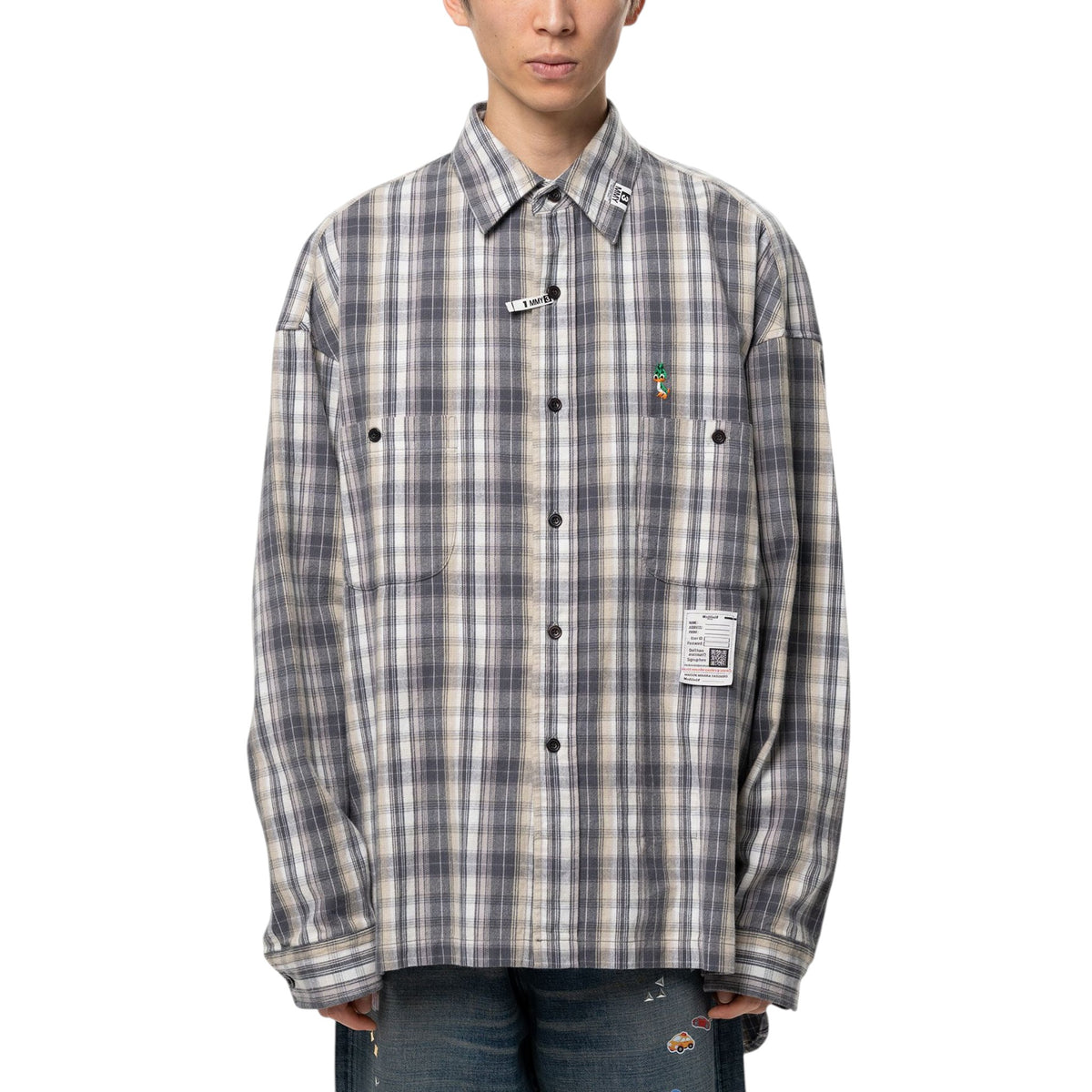 Maison MIHARA YASUHIRO Check Long Sleeve Shirt Black