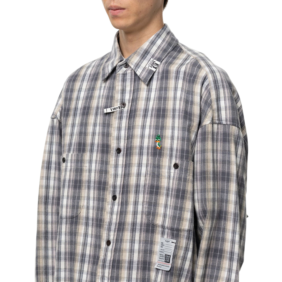 Maison MIHARA YASUHIRO Check Long Sleeve Shirt Black